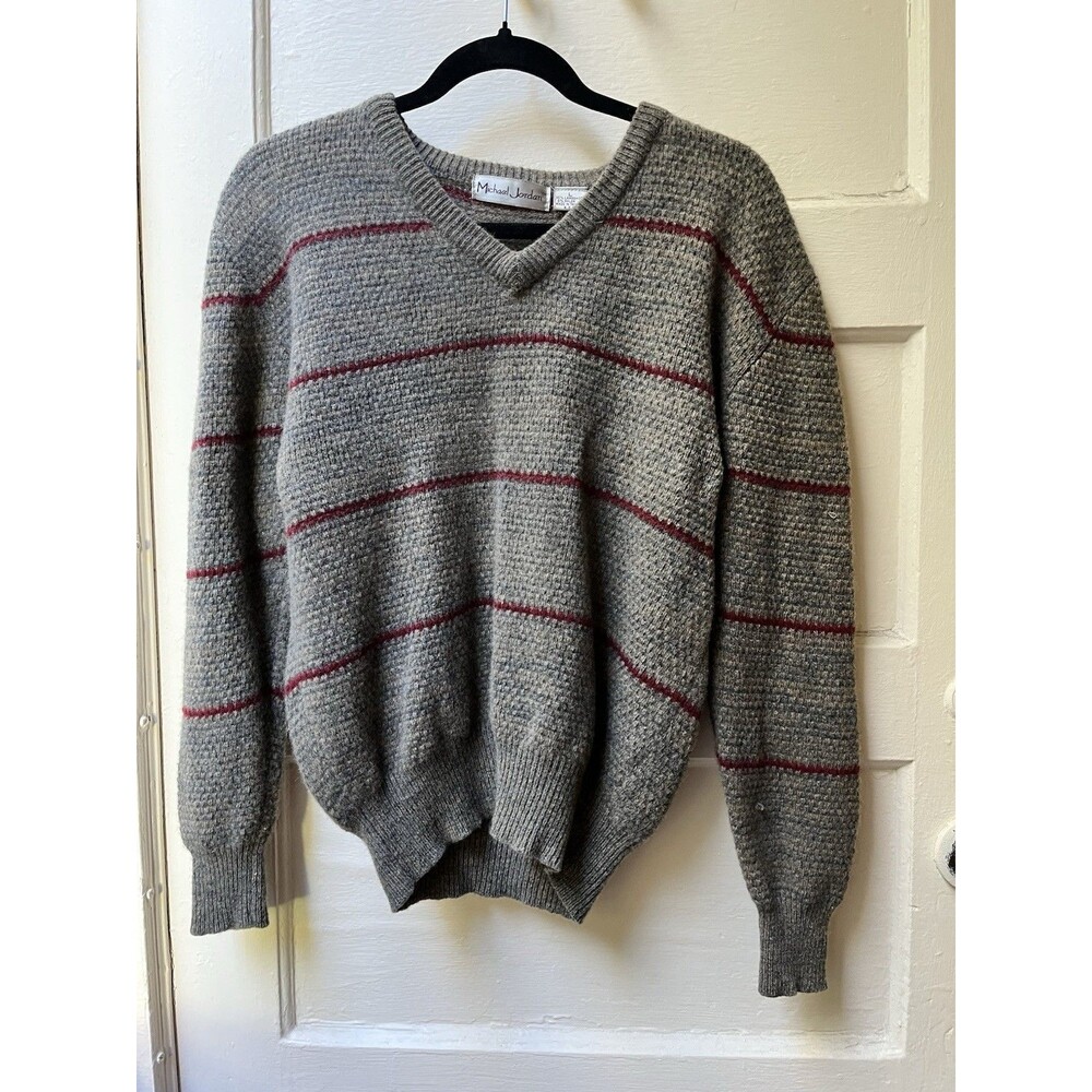 Vintage Dadcore Wool Sweater L Rustic Earthy Nature Preppy Retro Stripe Academic